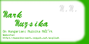 mark muzsika business card